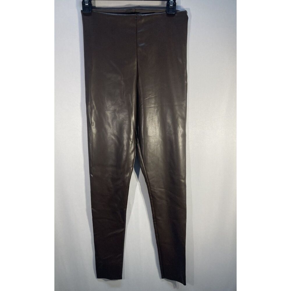 Joie Faux Leather Pull On Leggings Espresso Brown Women's Medium NWT